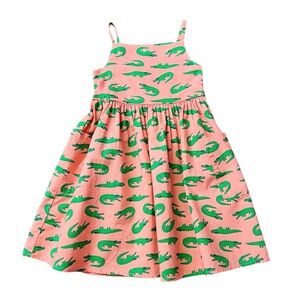 Tucker + Tate Pink Dress with Green Alligator Print Size 5 NWT